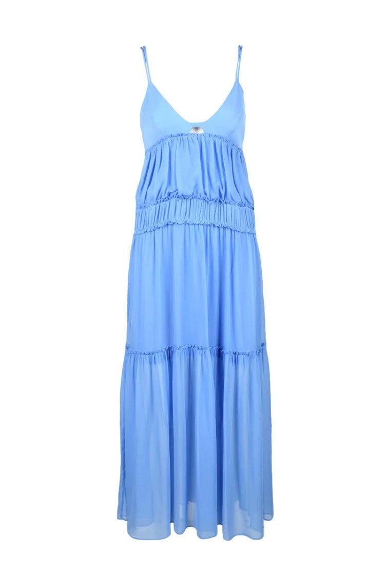 Patrizia Pepe Long Voile Dress - Blue