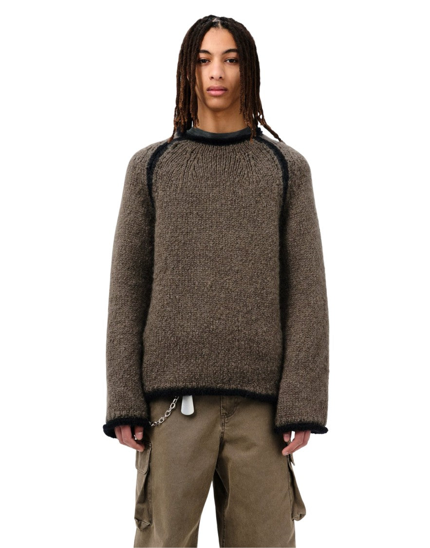 Our Legacy Textured Knit Roundneck Sweater With Contrasting Trim