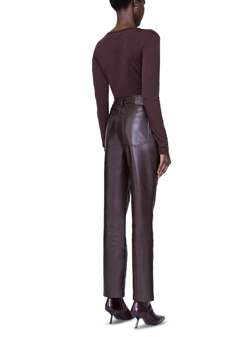 Anine Bing Long-Sleeve Tee With Round Neckline And Cropped Length