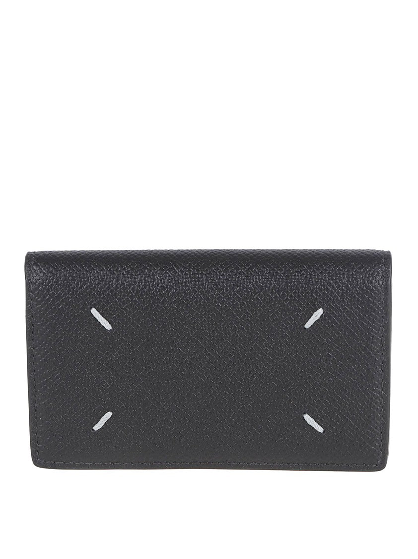 Maison Margiela Textured Leather Wallet With Clip Closure