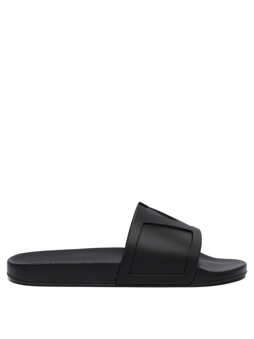 Valentino Garavani Textured Rubber Slides