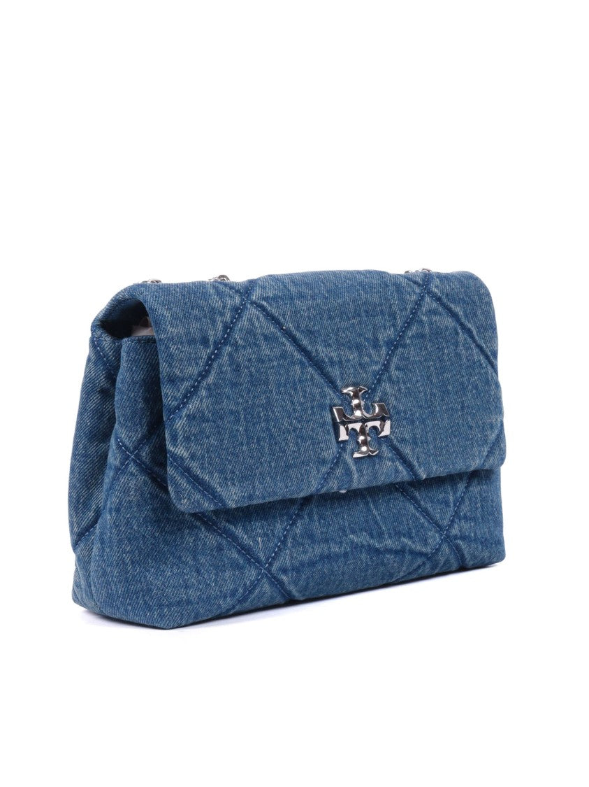 Tory Burch Kira Diamond Quilt Denim Shoulder Bag