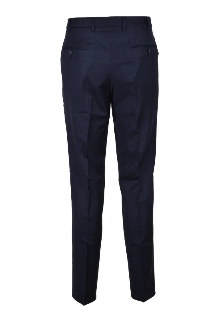 Digel Tailored Blue Trousers With Classic Design And Refined Texture