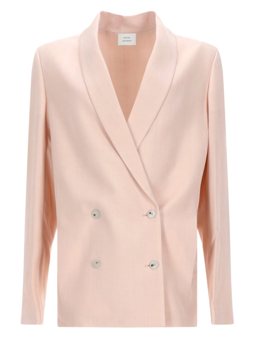 Loulou De Saison Minka Pastel Pink Shawl Blazer