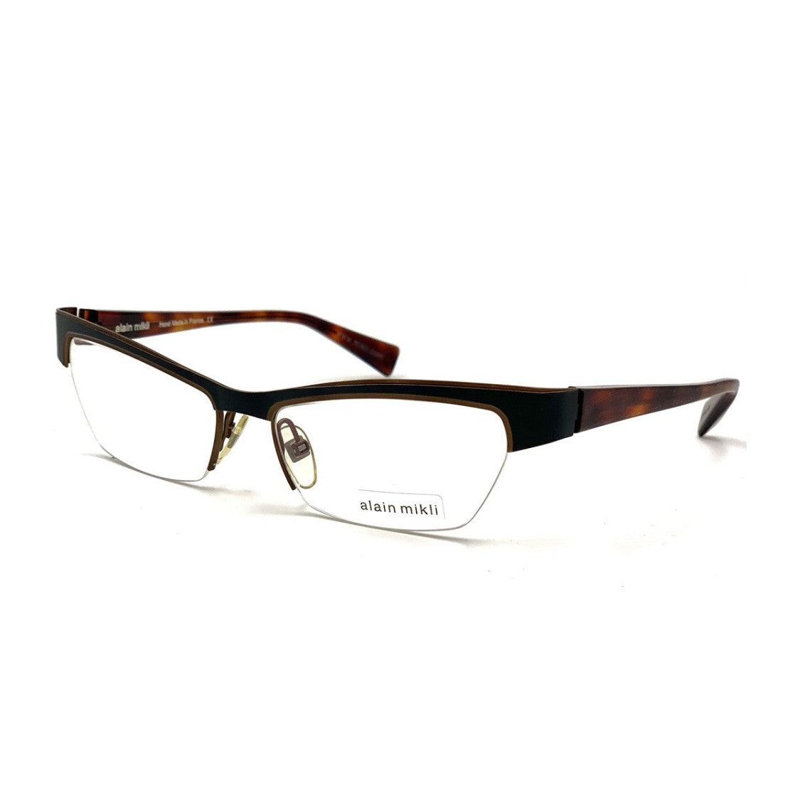 Alain Mikli Tortoiseshell Al1054 Acetate Semi-Rimless Glasses