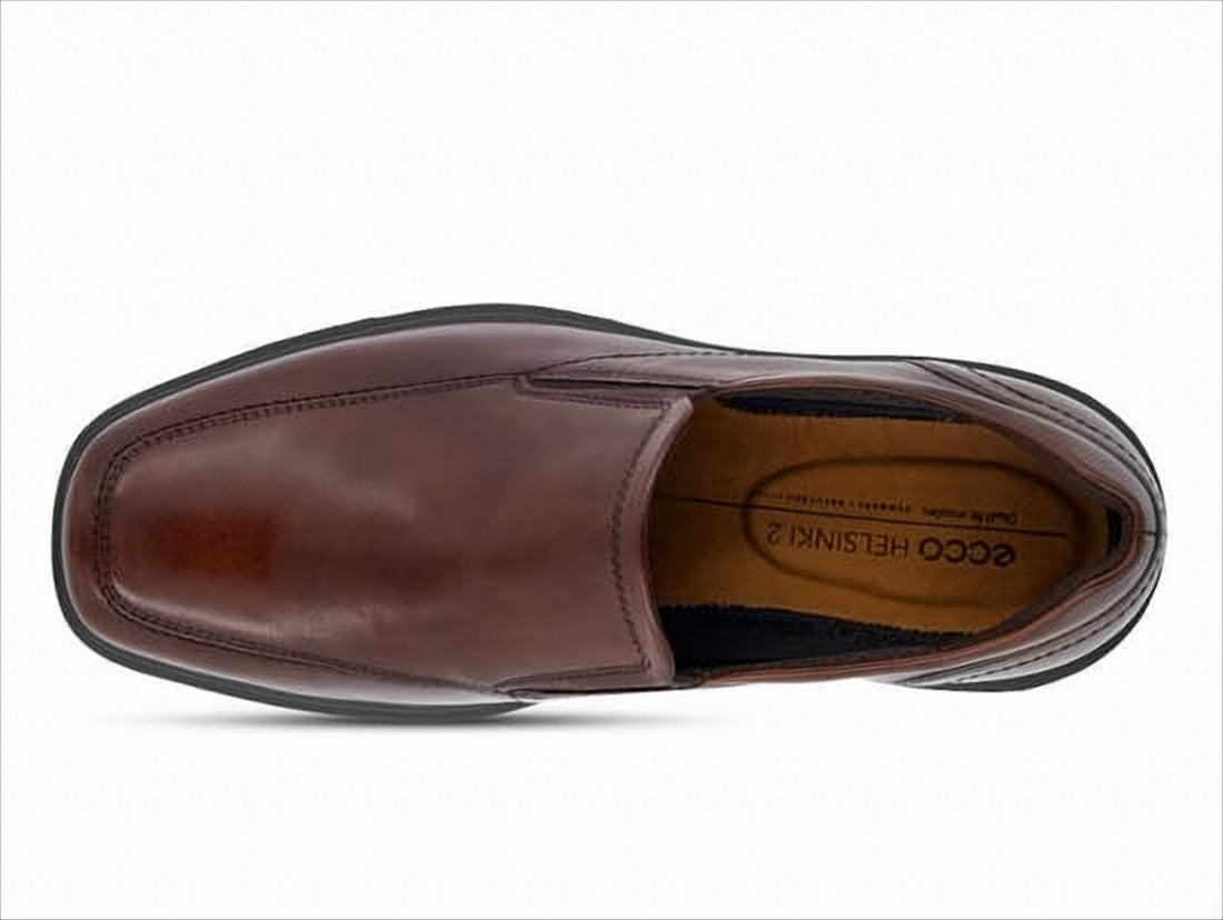 Ecco Brown Polished Leather Loafers
