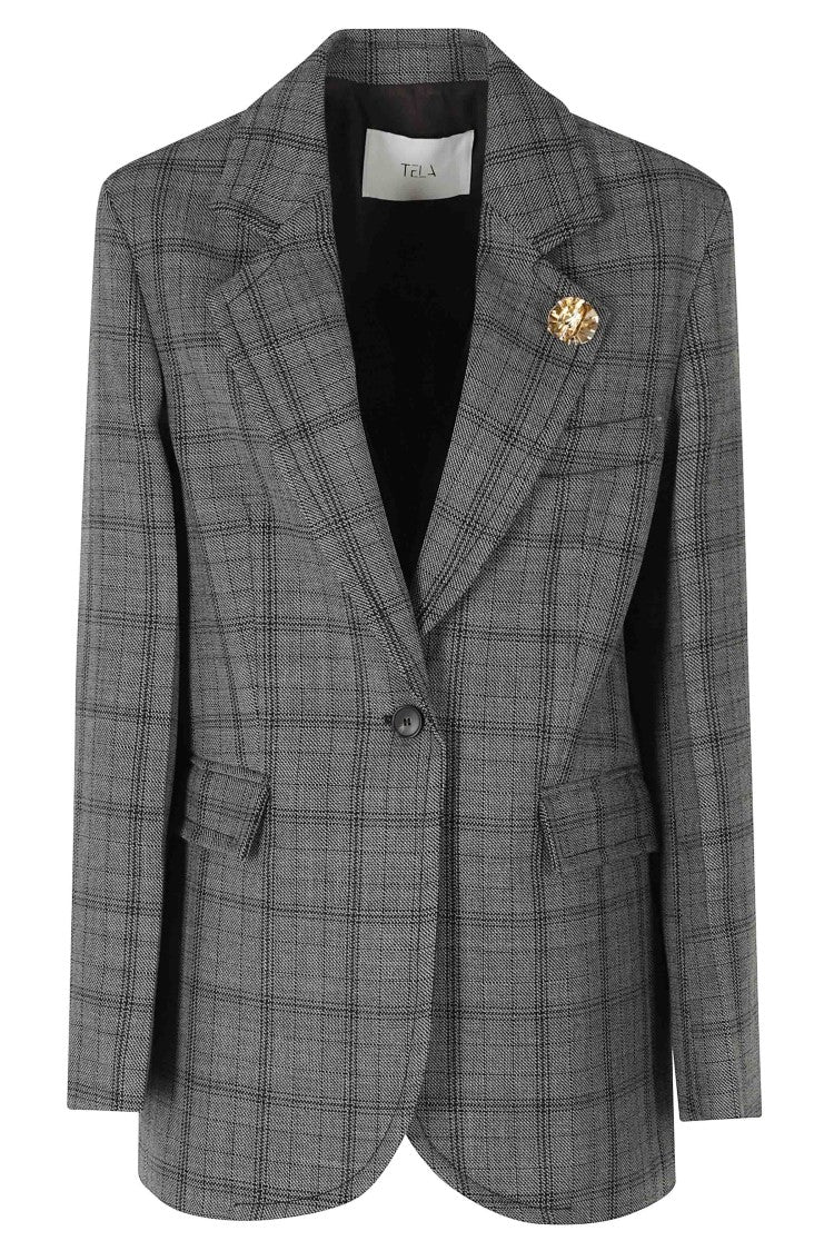 Tela Gray Giselle Tailored Grisaille Wool Blazer
