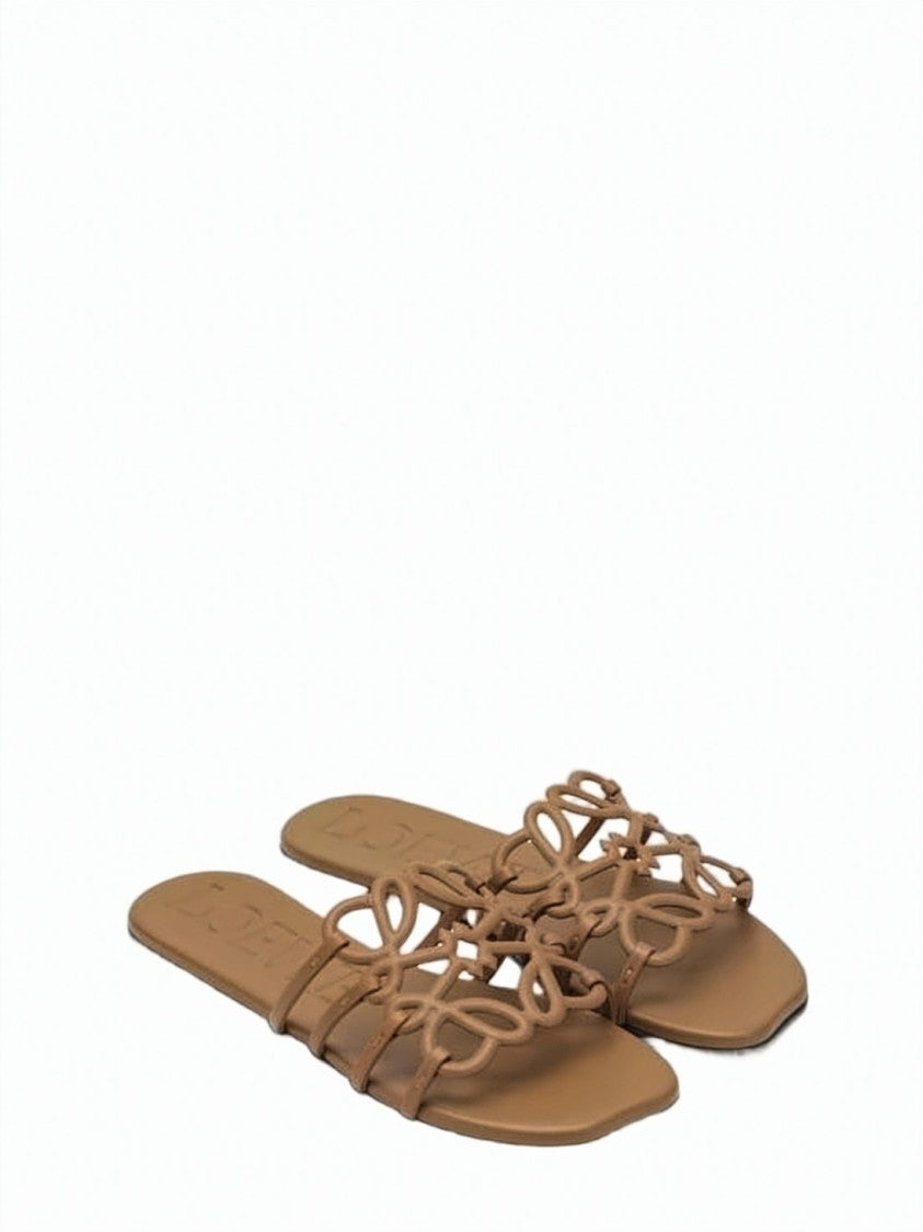 Loewe Intricately Woven Calf Leather Slip-On Mules