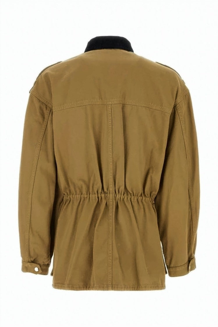 Isabel Marant Structured Brown Cotton Jacket With Contrasting Collar And Epaulets