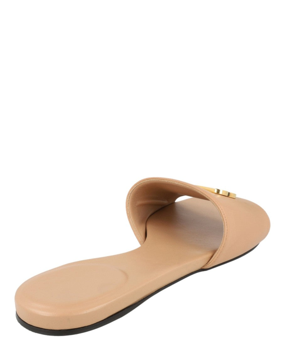 Balenciaga Narrow Fit Flat Sandals With Signature Bb Logo