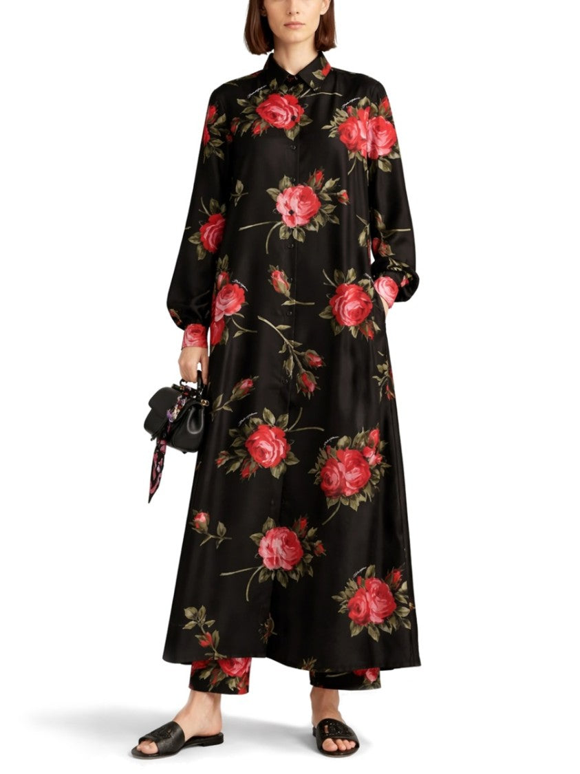 Dolce & Gabbana Rose Bouquet Silk Day Dress