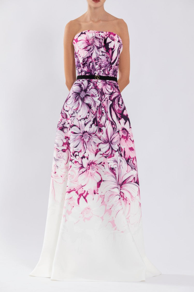 Saiid Kobeisy Sk Jet Black Strapless A-Line Dress