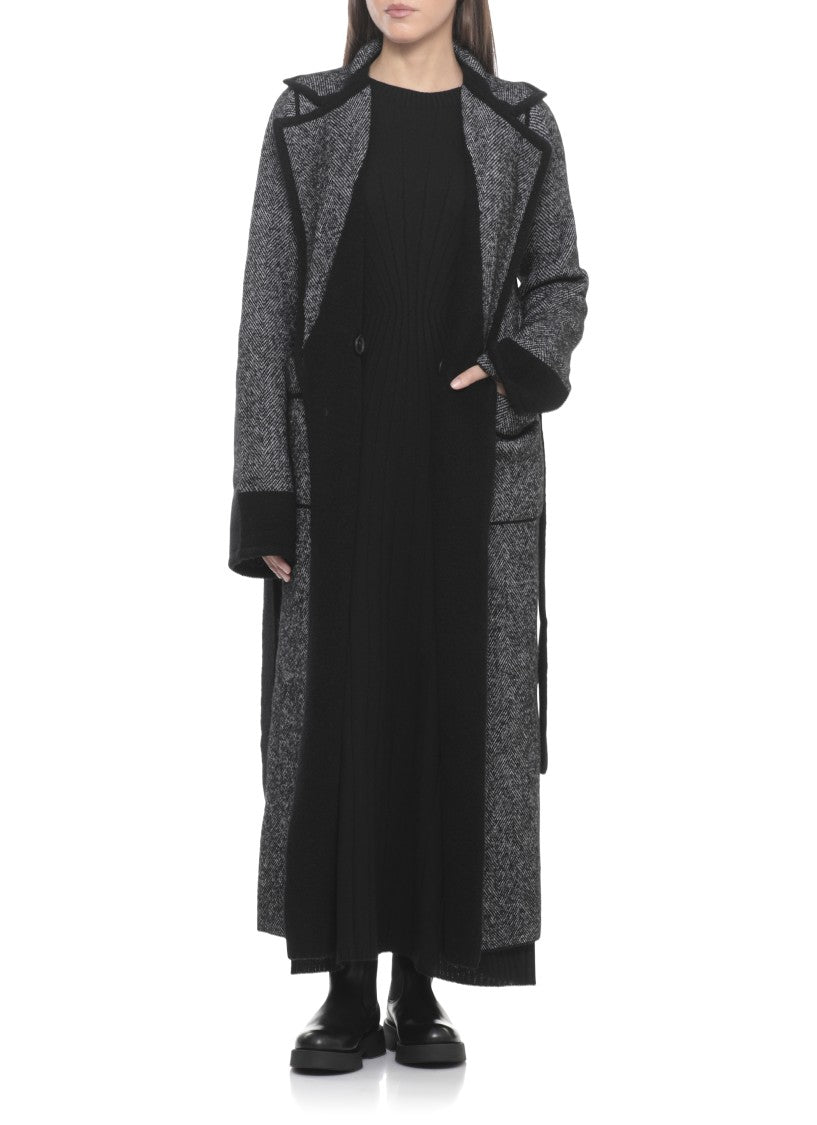 D. Exterior Black Cashmere Blend Dress