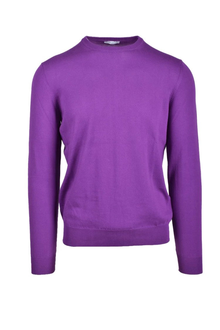 Manipur Purple Elbow-Patch Cotton Sweater