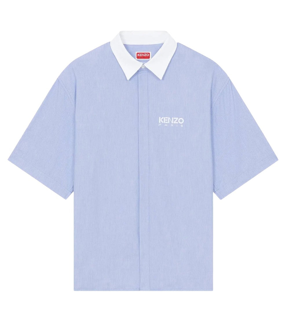 Kenzo Short-Sleeved Minimalistic Shirt With Contrasting Collar