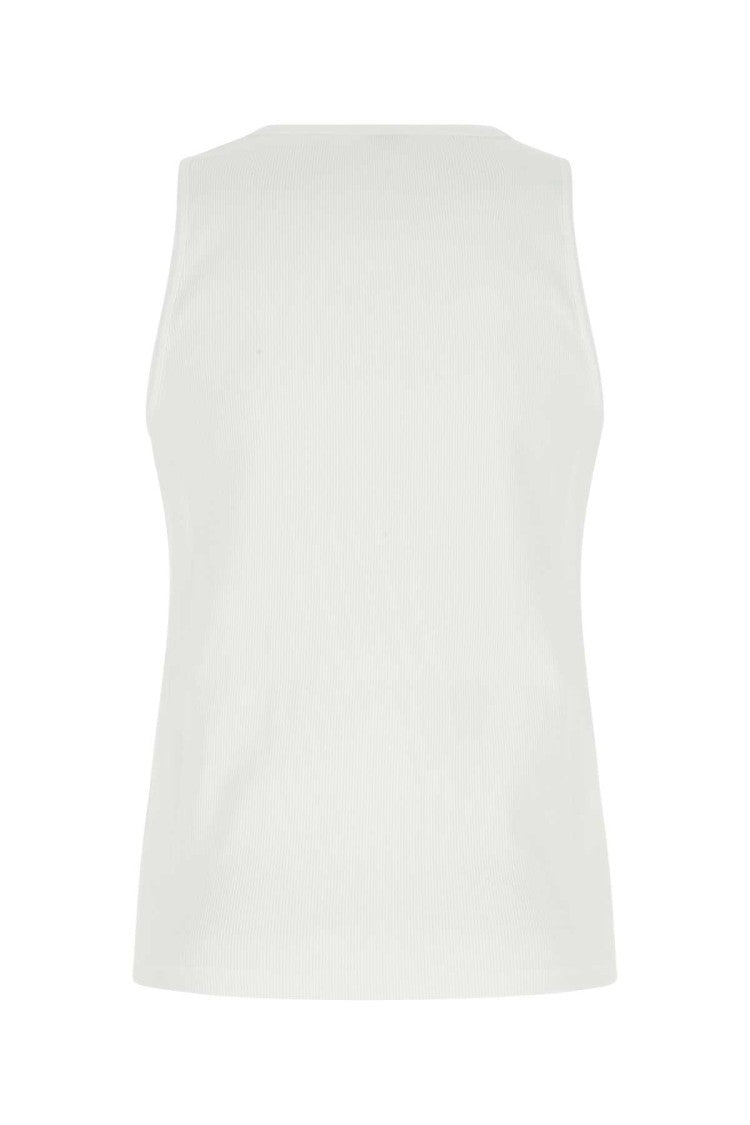 Bottega Veneta White Stretch Cotton Tank Top