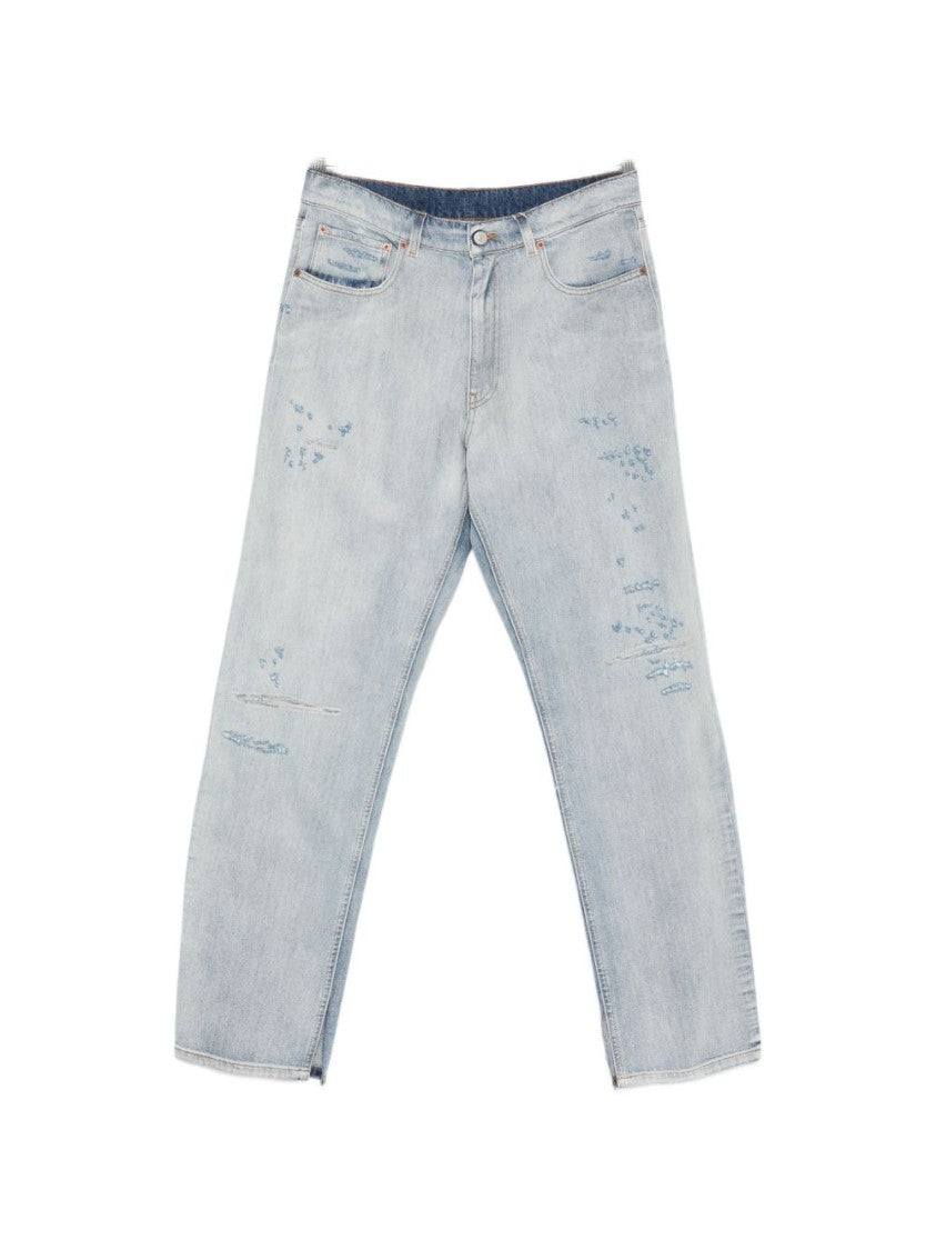 Mm6 By Maison Margiela Light Blue Distressed Jeans