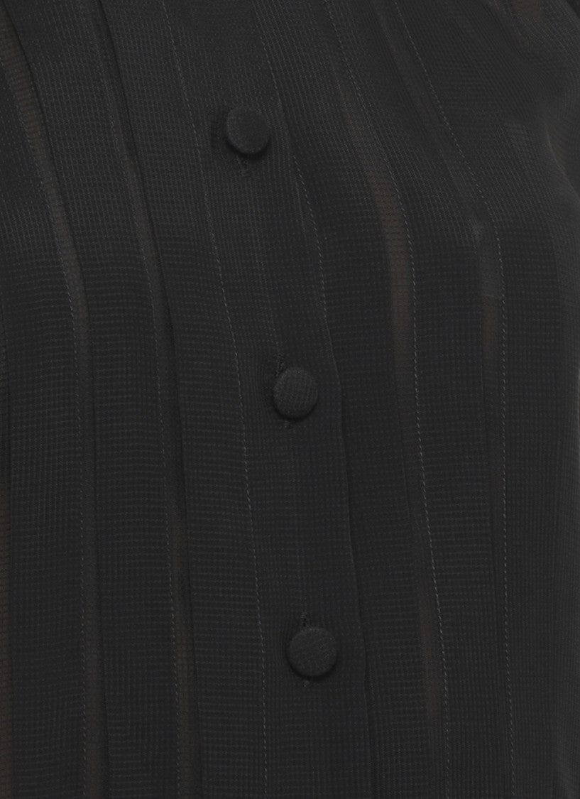Maison Margiela Black Viscose Pleated Shirt