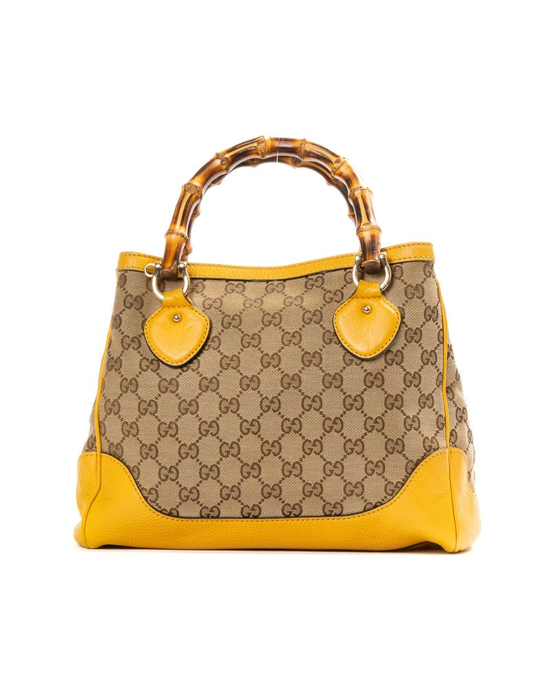 Gucci Diana Bamboo Medium Vintage Gg Supreme Yellow