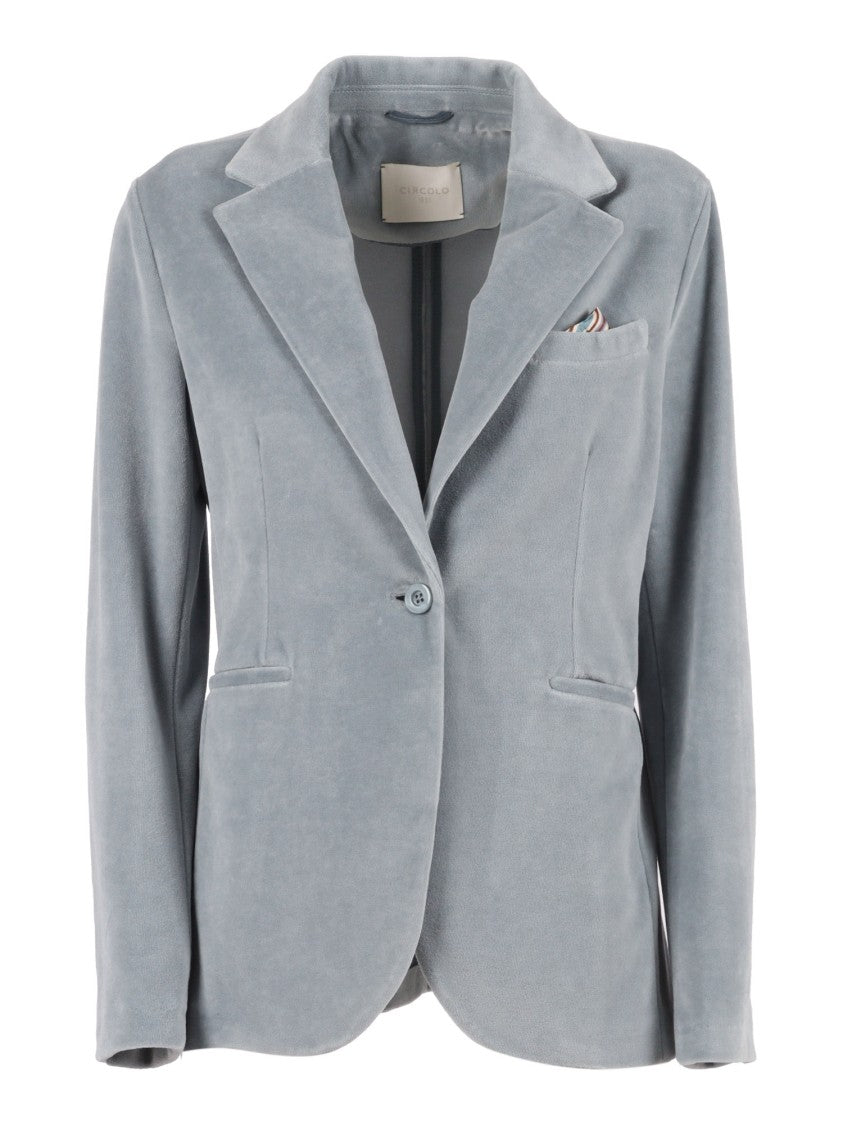 Circolo 1901 Tailored Long Jacket With Velvety Texture