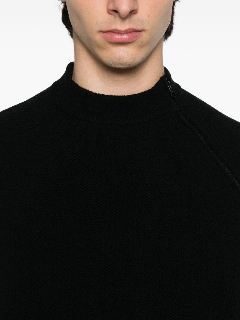 Stone Island Textured Honeycomb Stitch Mock Neck Sweater