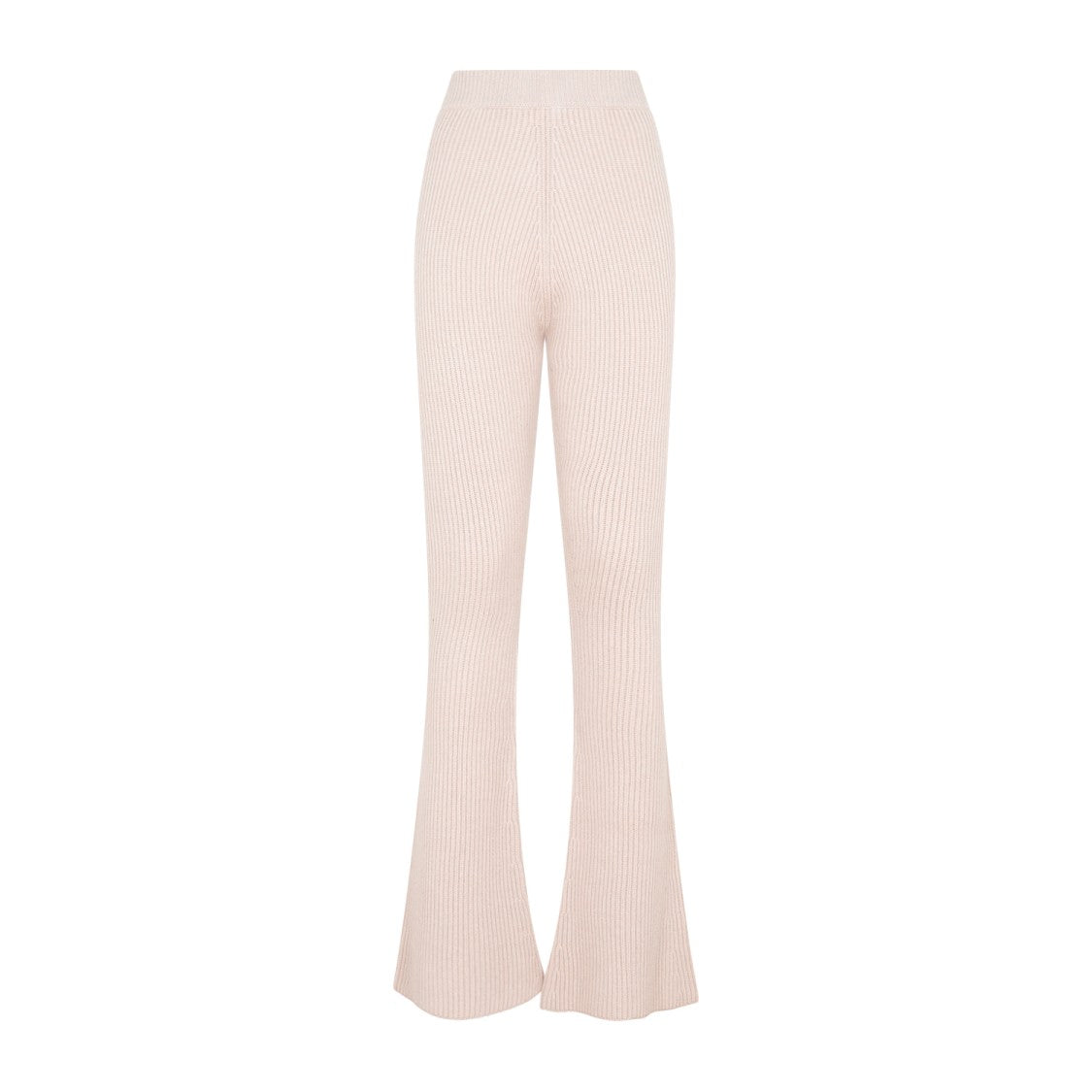 Peserico Flare Knit Rib Nude Fleece Wool Pant