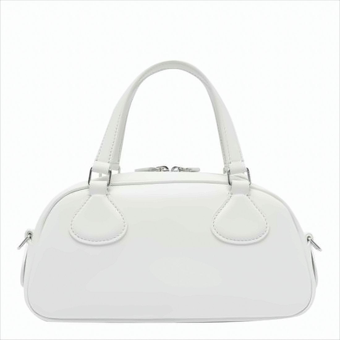 Courrèges Structured White Calf Leather Tote Bag