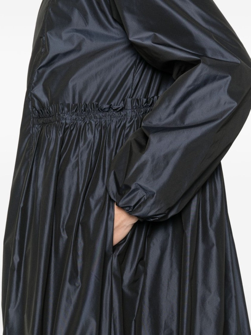 Herno Black Ruffled Details Hooded Parka