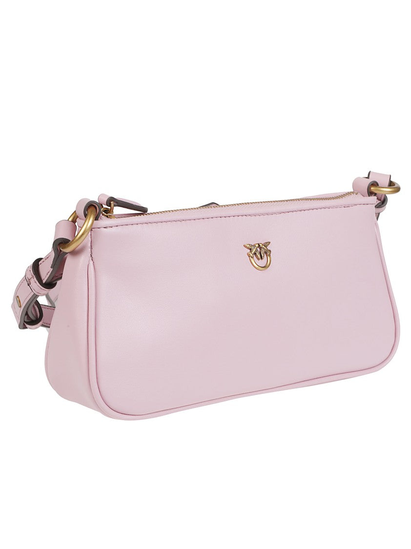 Pinko Half Moon Baguette Mini Leather Shoulder Bag