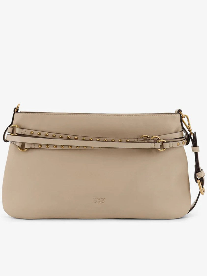 Pinko Neutral Mini Structured Studded Shoulder Bag