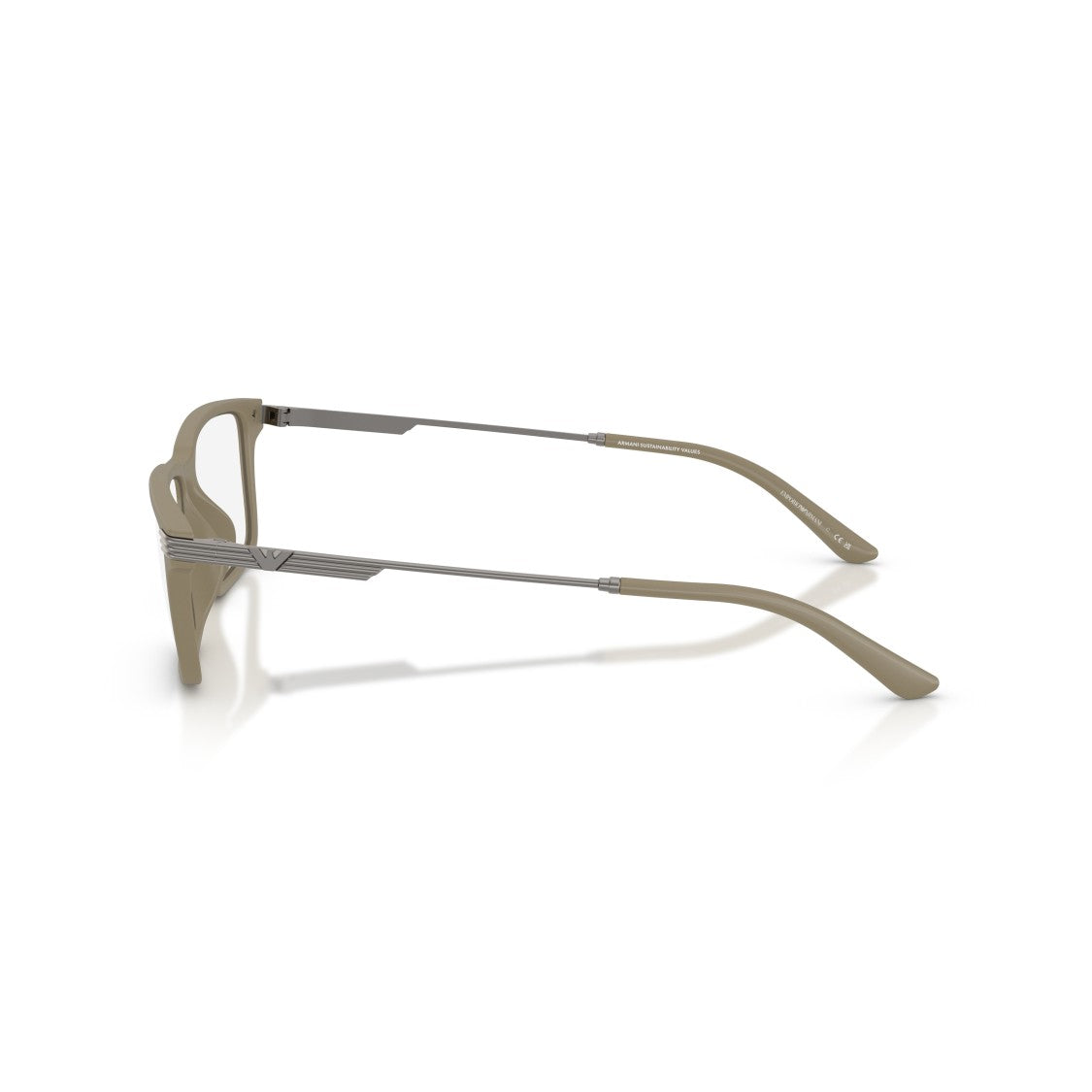 Emporio Armani 0Ea3268u Rectangular Matte Finish Eyeglasses With Metallic Accents