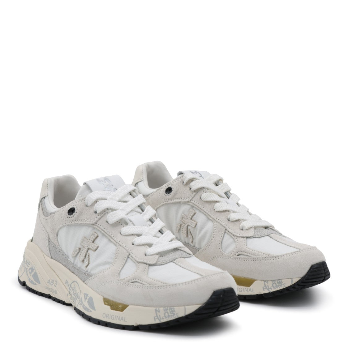 Premiata Lace-Up Textured Cushioned Sole Sneakers
