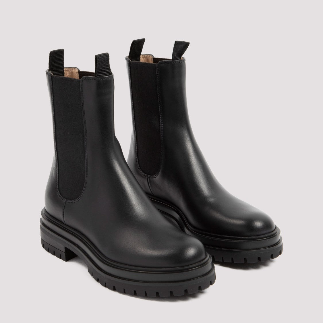 Gianvito Rossi Black Leather Biker Boots