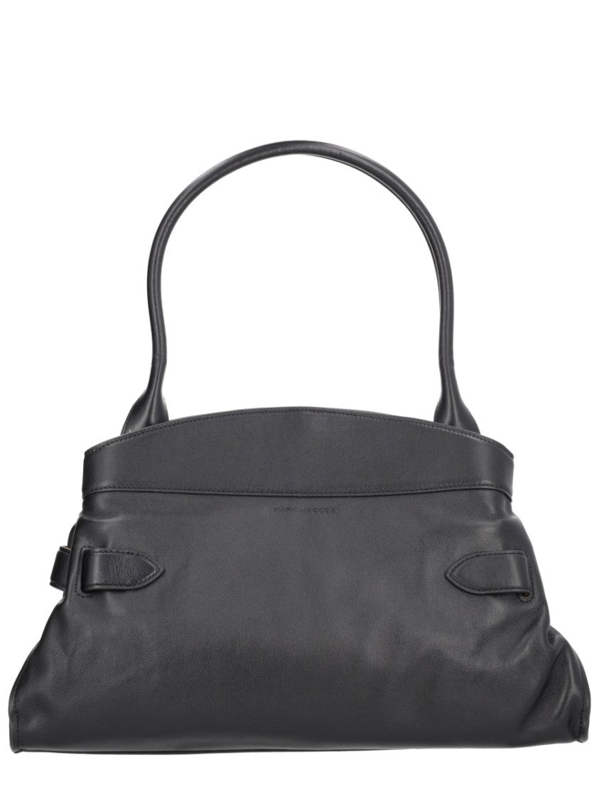Marc Jacobs Structured Satchel Bag With Decorative Belt And Silver Buckle