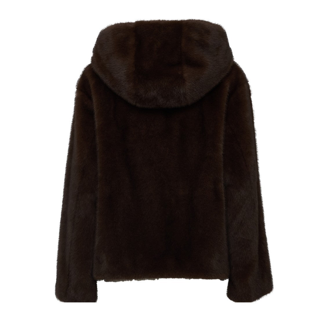Parosh Short Hooded Drawstring Faux-Fur Jacket