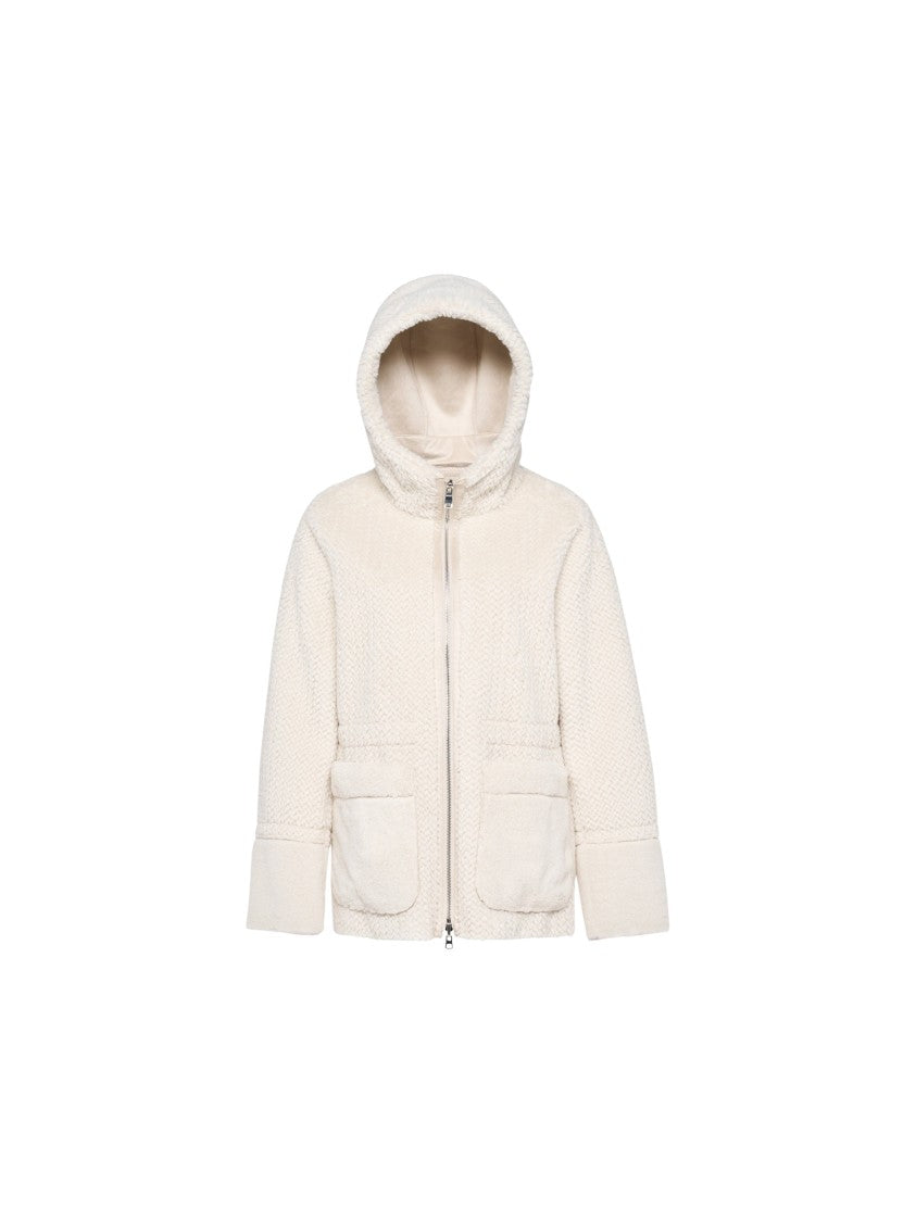 Geox Kency Textured Plush Hooded Jacket