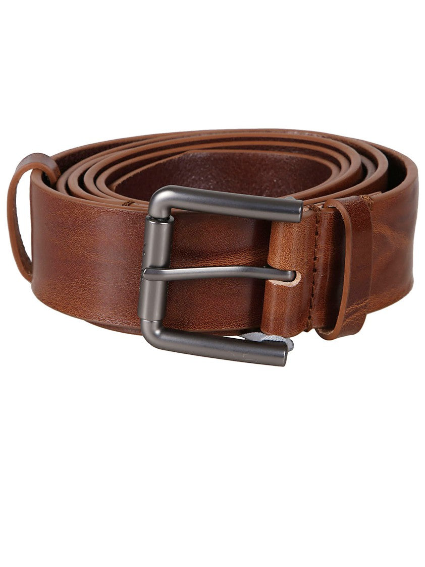 Max Mara Smooth Brown Leather Belt