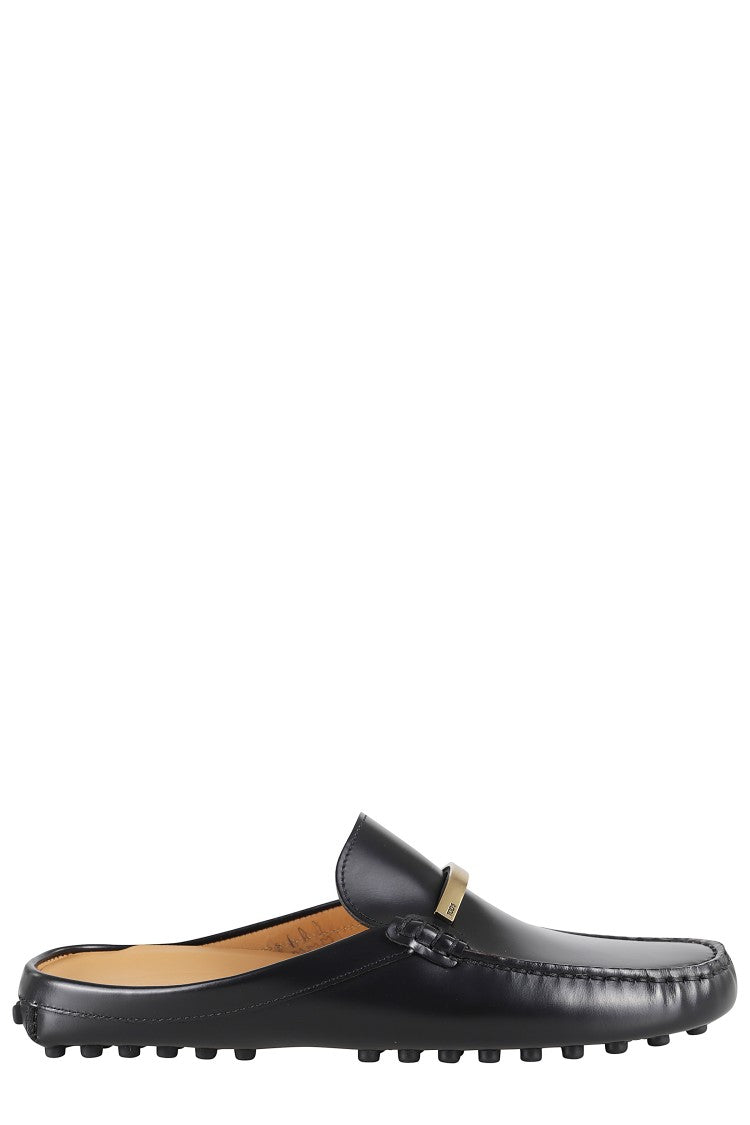 Tod's Moccasin-Style Sabot With Metallic Logo