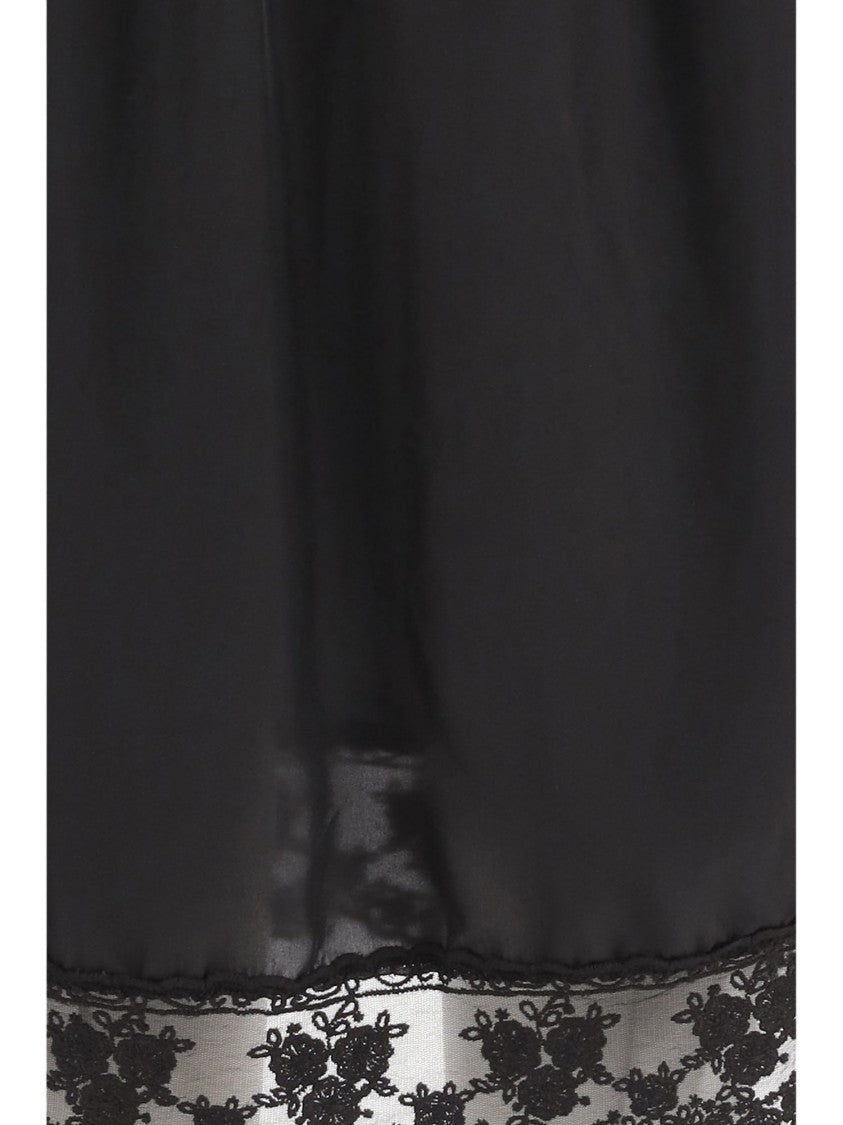The Garment Silk Skirt With Lace Hem Detail And Elastic Waistband