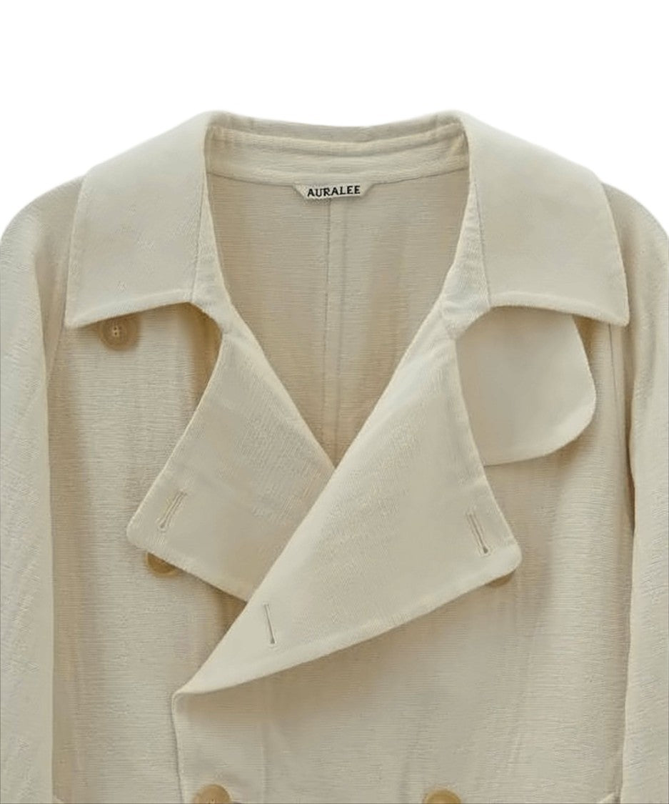 Auralee Double-Breasted Auralee Trench Coat With Wide Lapel