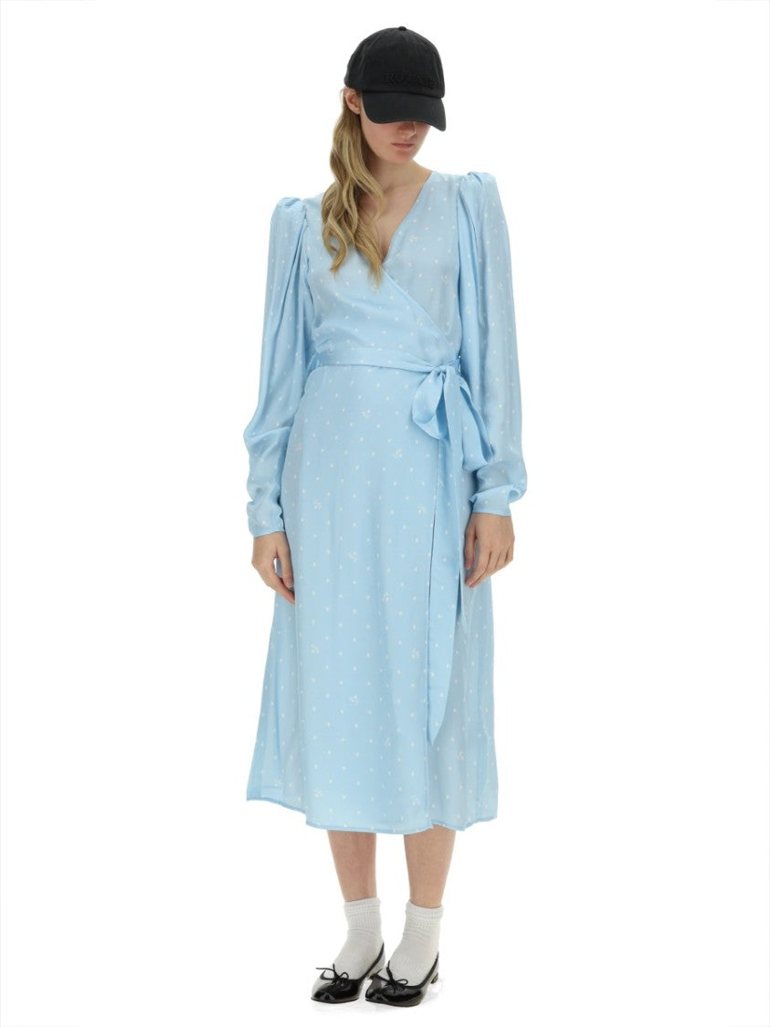 Rotate Birger Christensen Polka Dot Midi Dress