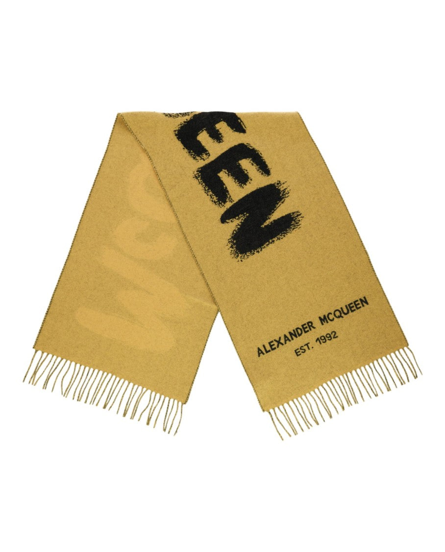 Alexander Mcqueen Graffiti Wool Scarf