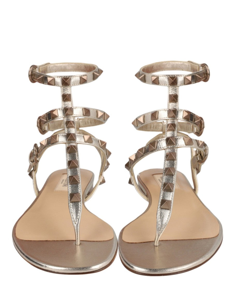 Valentino Rockstud Caged Flat Sandals