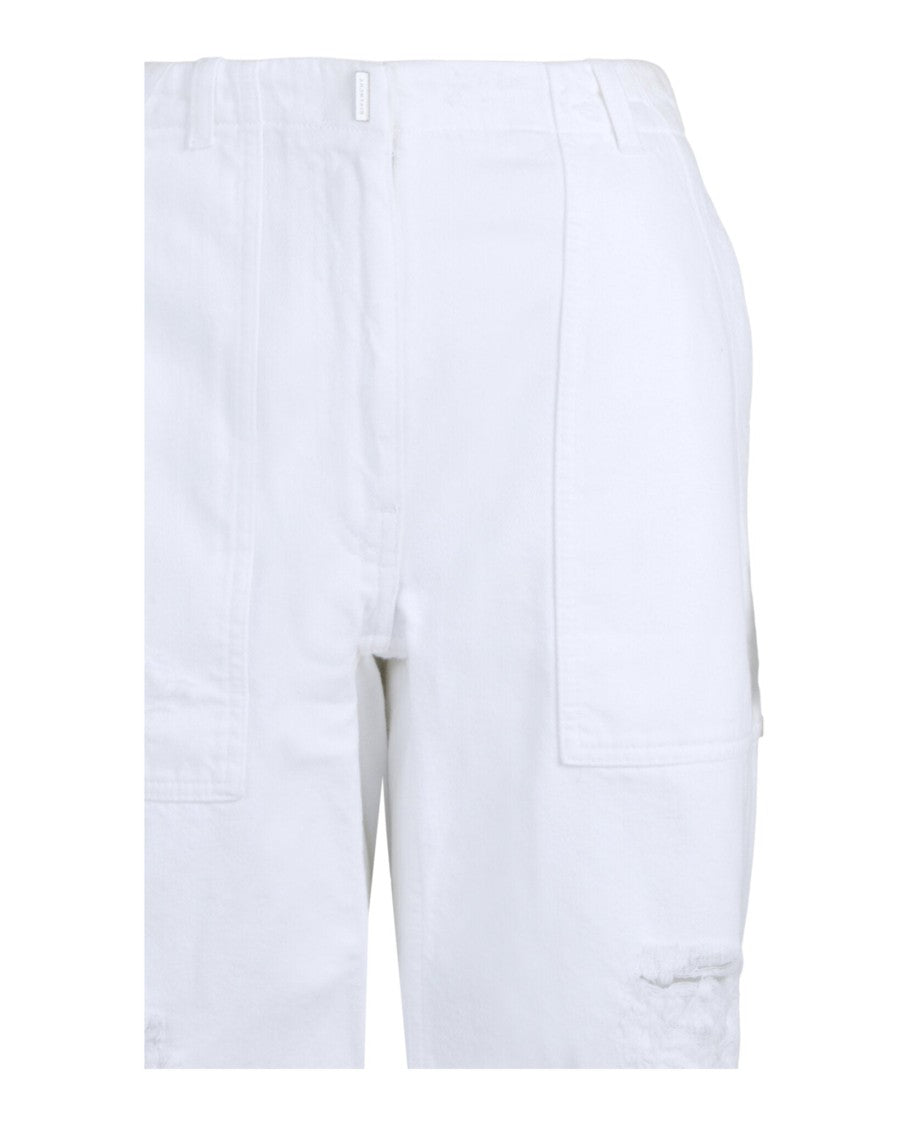 Givenchy Destroyed Denim Bermuda Shorts