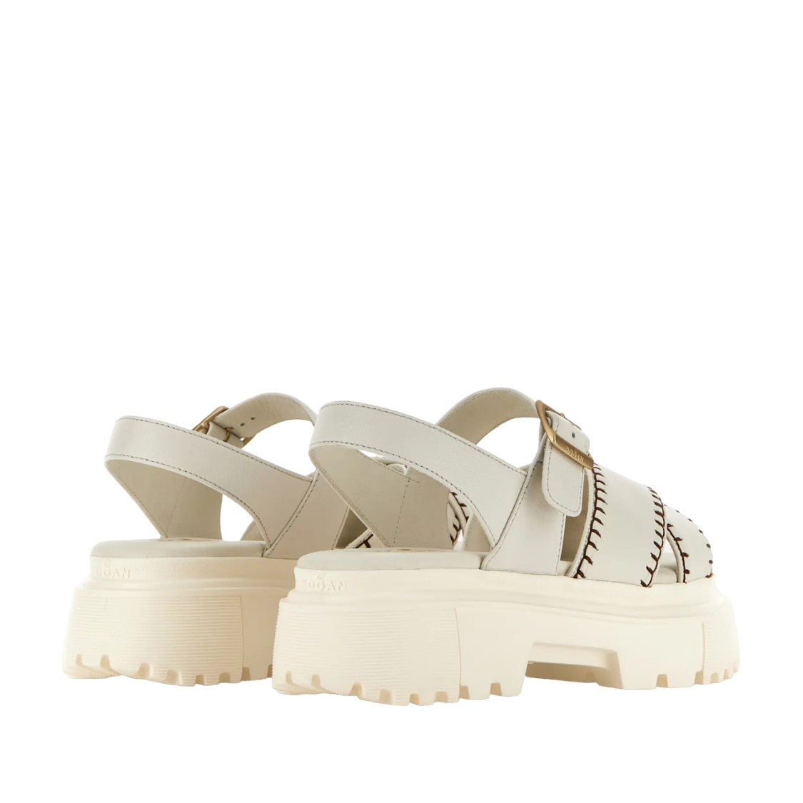 Hogan Chunky Platform Sandals With Crisscross Straps