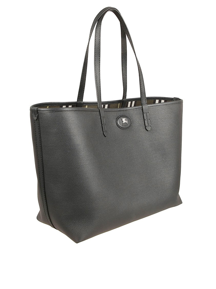 Burberry Rectangular Tote Bag In Textured Calf Grain Leather