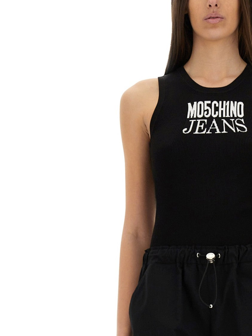 Moschino Slim-Fit Sleeveless Top With Bold Logo