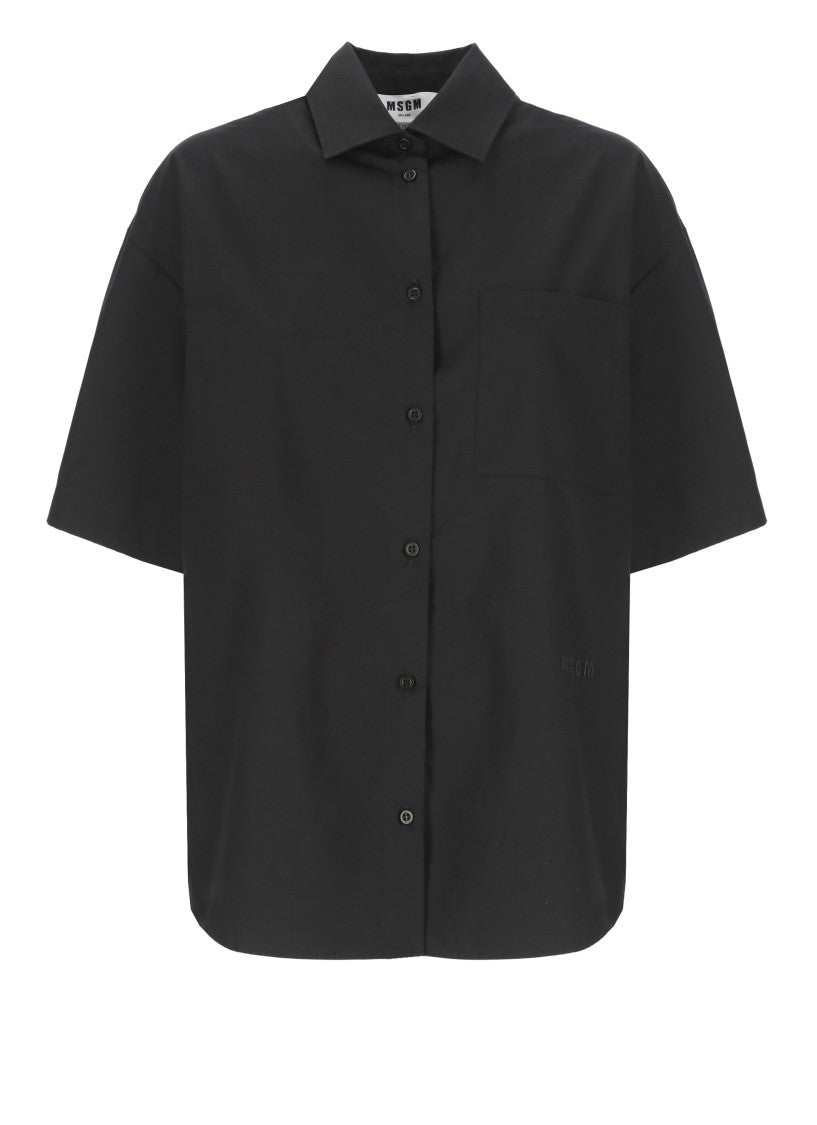 Msgm Black Cotton Shirt