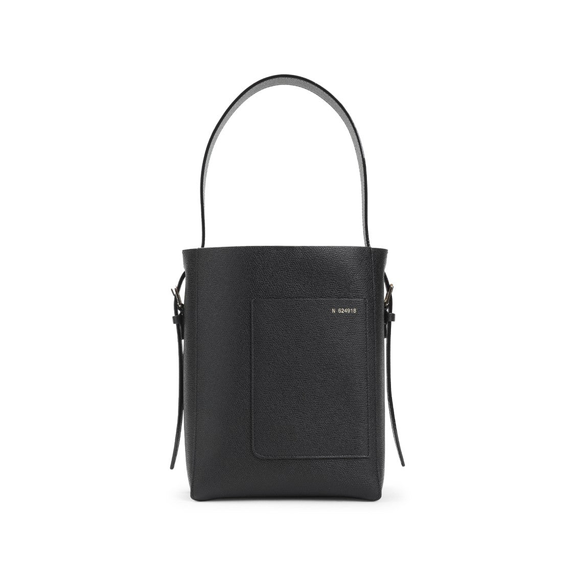 Valextra Black Calf Leather Small Bucket Bag