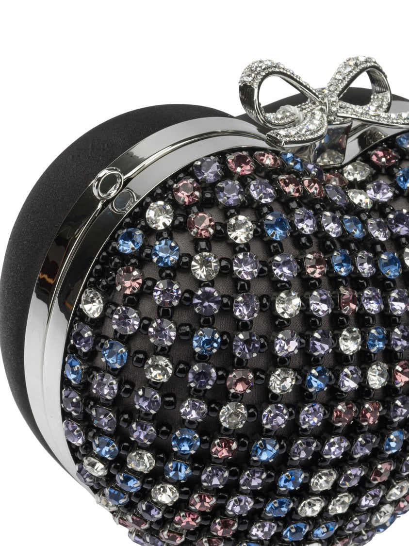 Self-Portrait Heart Clutch With Crystals